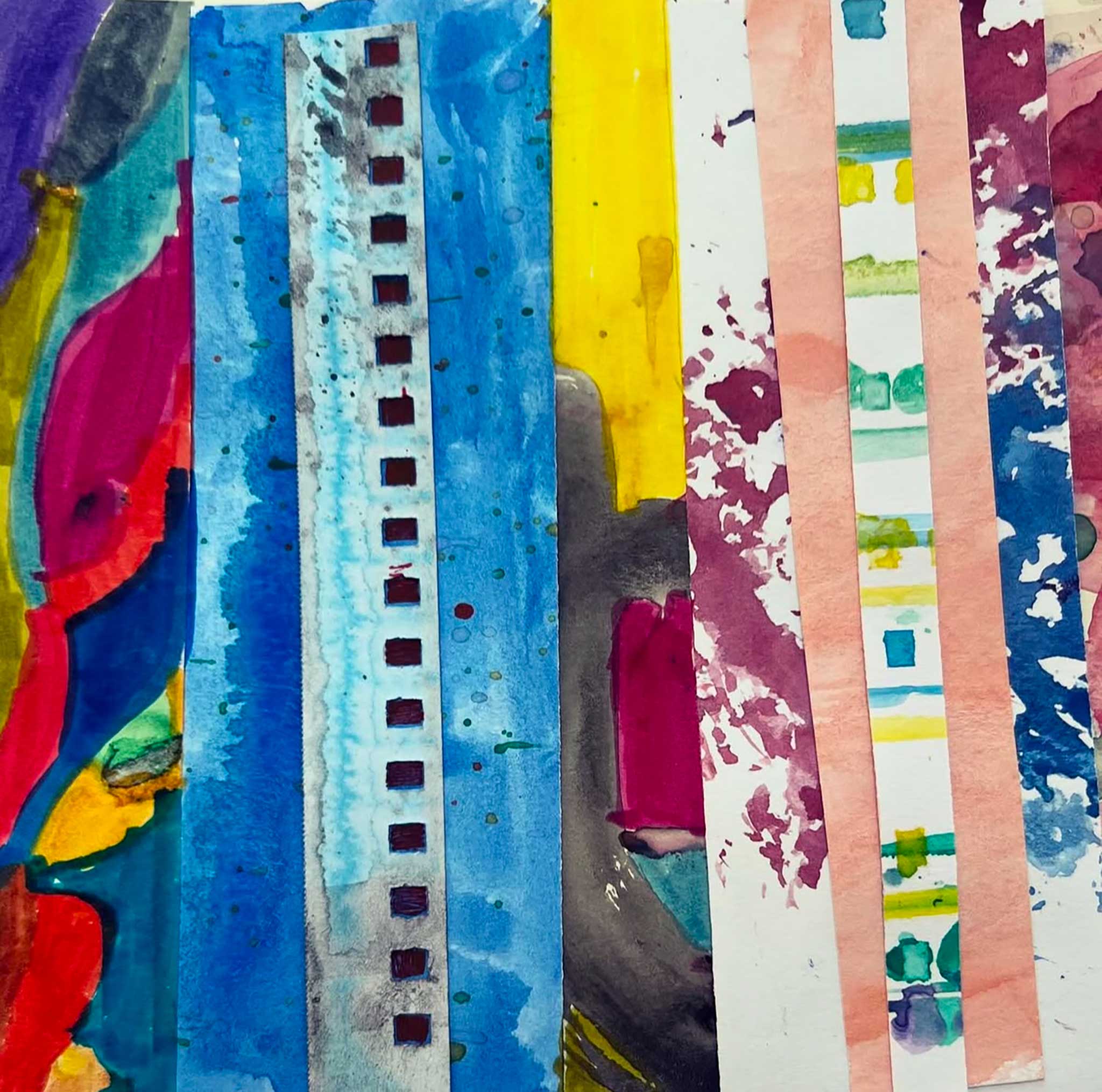 Modler Experimenting with Watercolor Paint Application