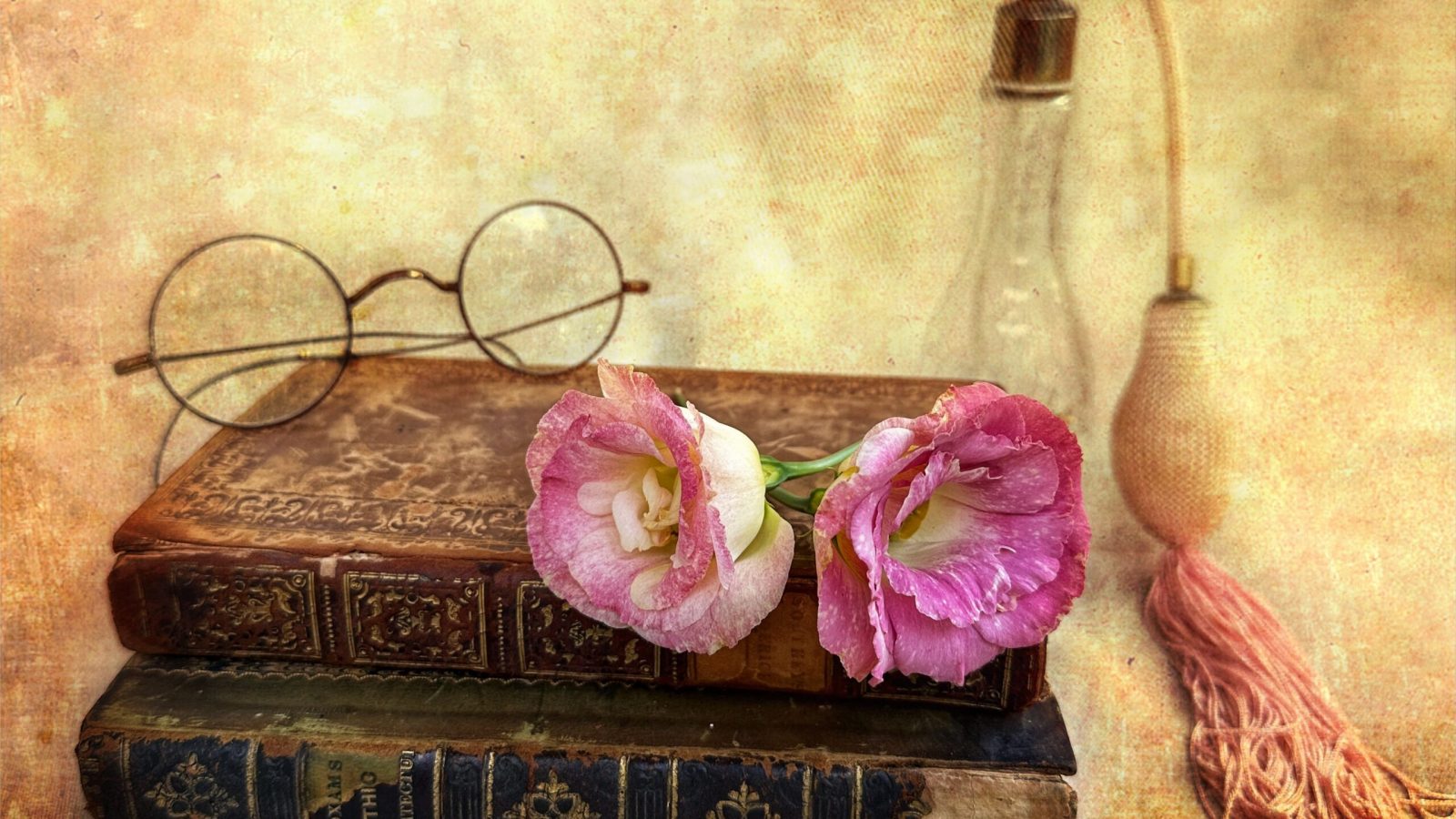Still life books and glasses